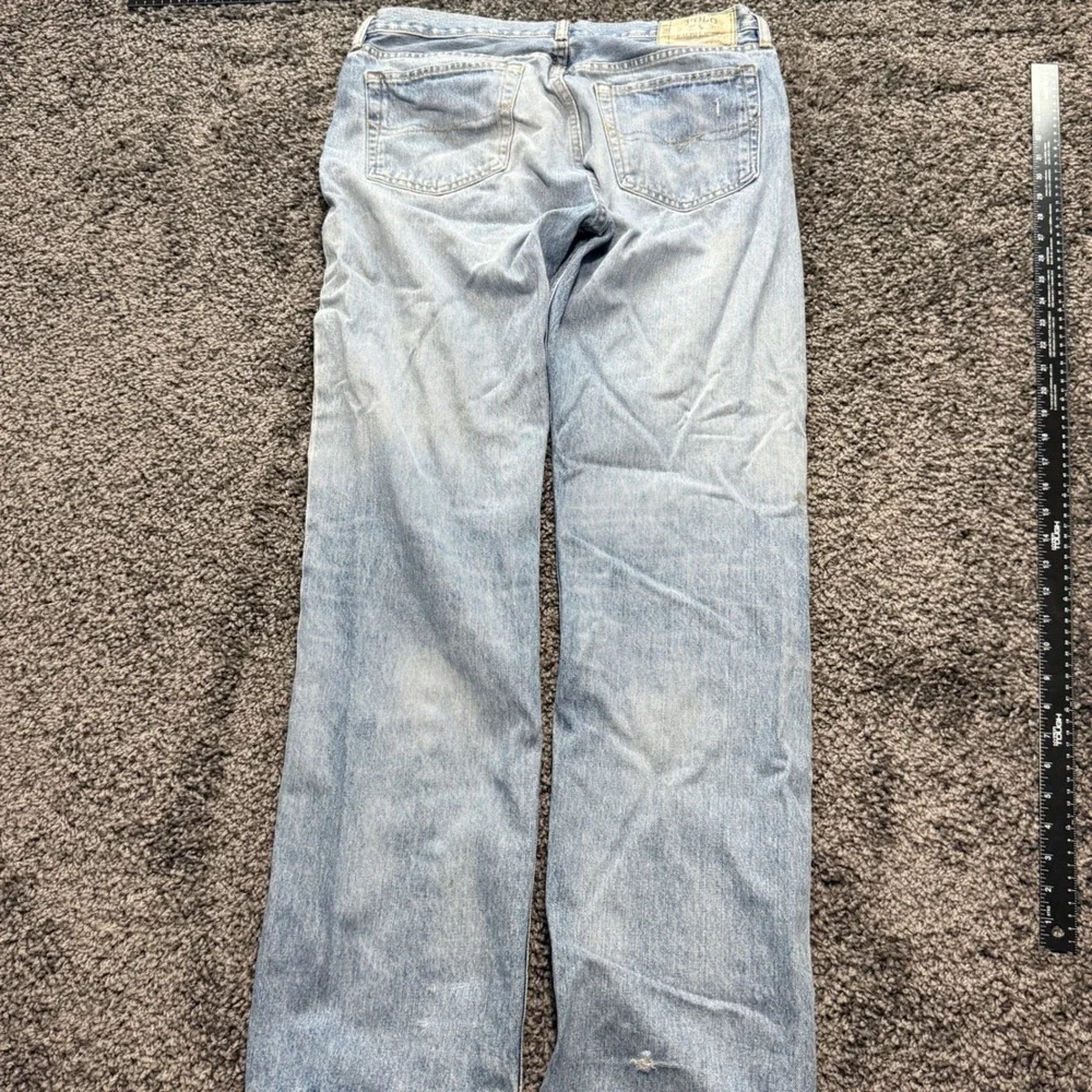Vintage Polo Ralph Lauren Jeans Mens Light Wash Fair Distressed Straight 34x34